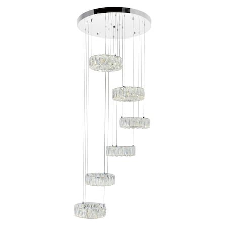 Cwi Lighting Madeline LED Chandelier With Chrome Finish 1044P24-601-R-6C